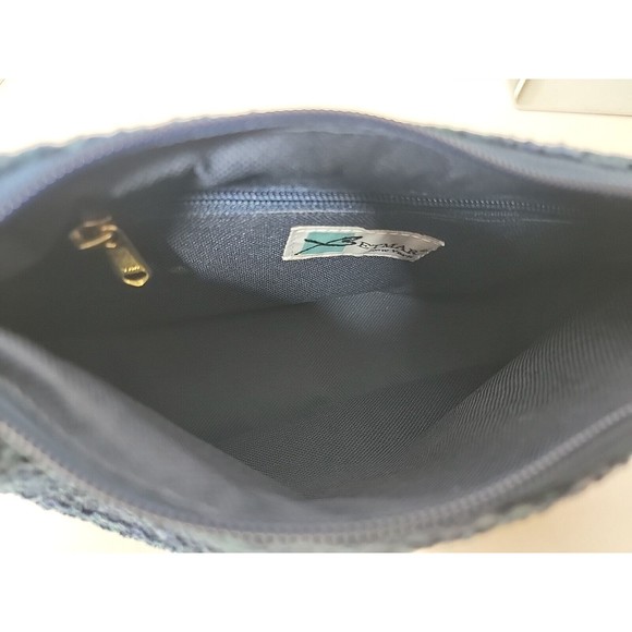 Vintage Betmar New York Blue Woven Shoulder Bag Purse Circa Early 2000s - Picture 5 of 12